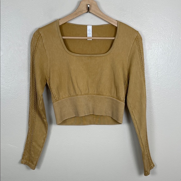 aerie Tops - Aerie Ribbed Long Sleeve Crop Top. Size large. Like New